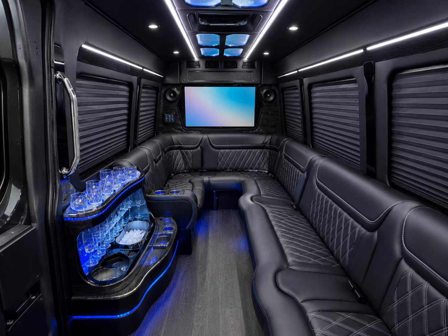 dearborn heights 15 passenger party bus inside