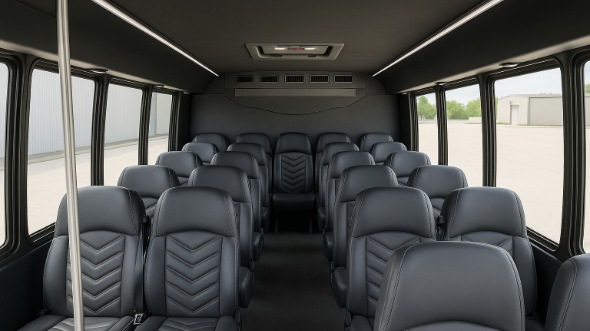 Interior of Charter Bus Company Southfield's 20 Passenger Mini bus in Southfield