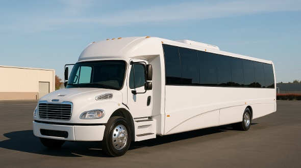 Exterior of Charter Bus Company Dearborn Heights's 28 Passenger Mini bus in Dearborn Heights