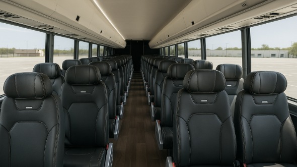 Interior of Charter Bus Company Dearborn Heights's 28 Passenger Mini bus in Dearborn Heights