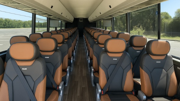 dearborn heights 55 passenger charter bus inside