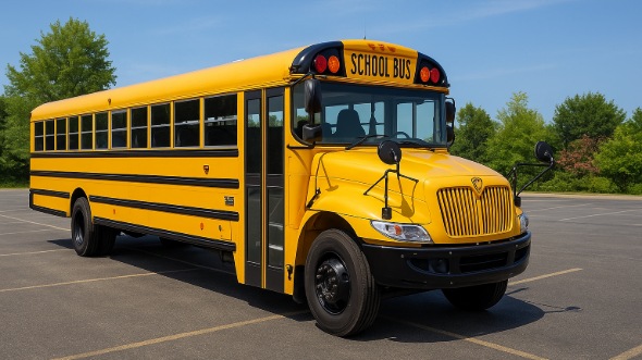Exterior of Charter Bus Company Dearborn Heights's School Bus in Dearborn Heights