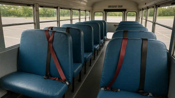 Interior of Charter Bus Company Dearborn Heights's School Bus in Dearborn Heights