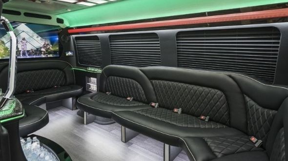 Interior of Charter Bus Company Ann Arbor's Sprinter Limo in Ann Arbor